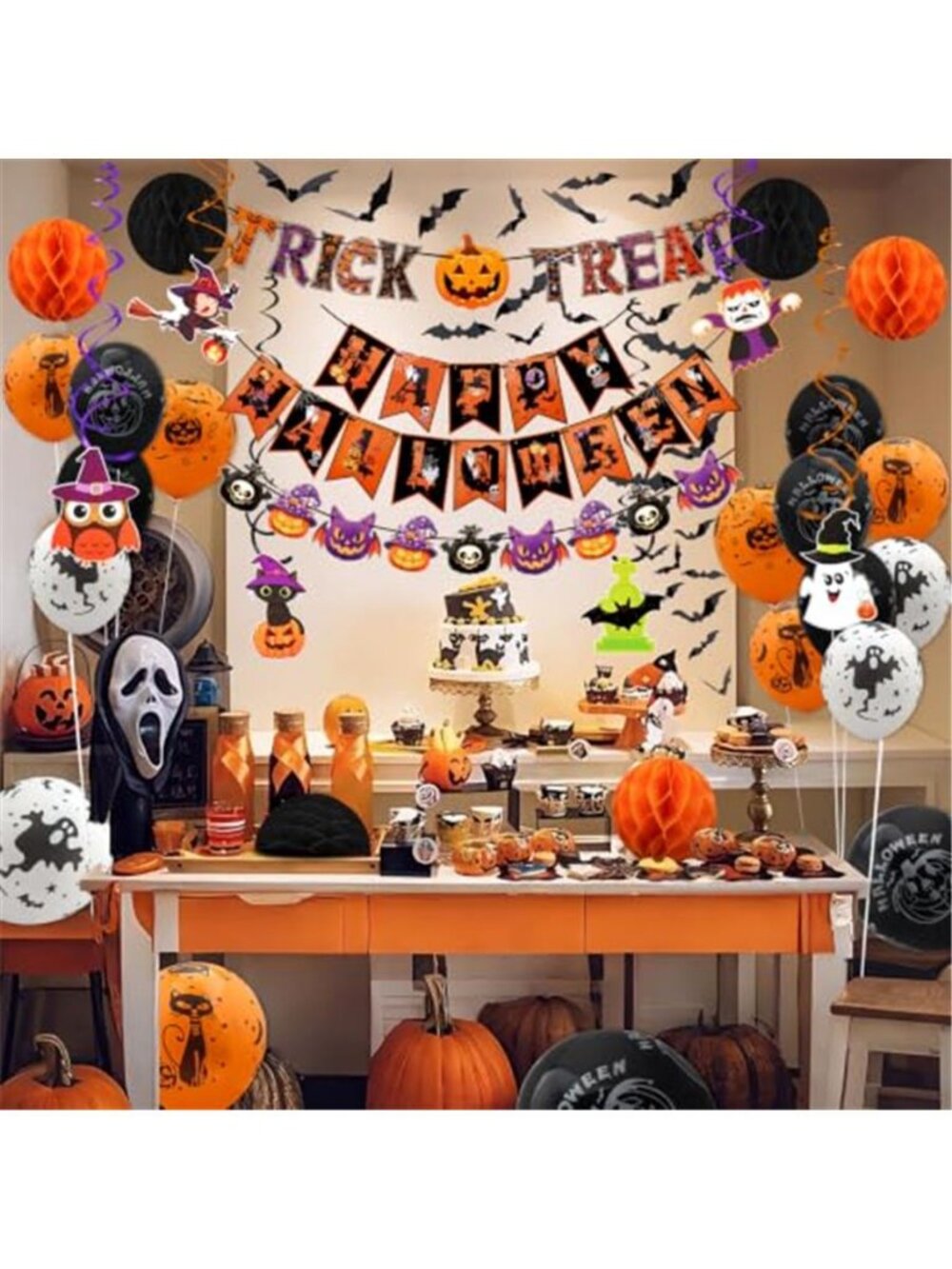 Halloween Decorations 33 Pcs Happy Halloween Banner Trick or Treat Banner - Picture 6 of 7